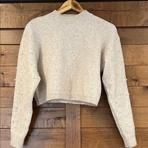 Cupcakes & Cashmere Pearl-Embellished Women's Cropped Sweater - XS NWOT
